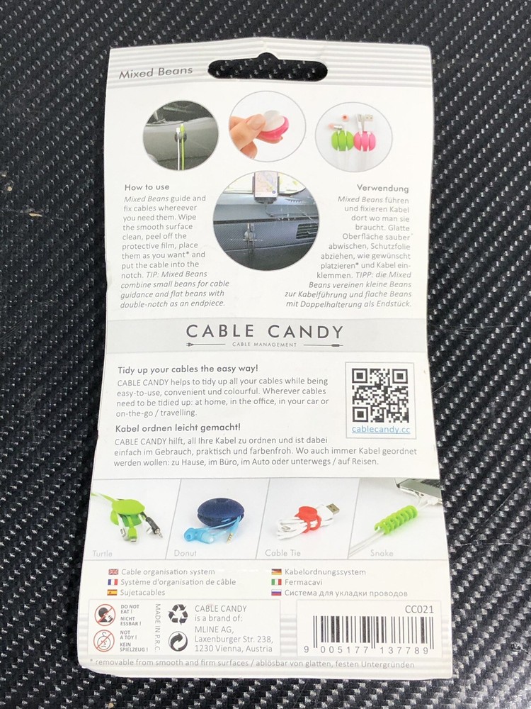 Cable Candy Mixed Beans Cable Holder and Cable Management - Black