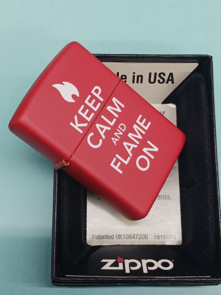 Zippo Keep Calm and Flame On Red Matte 28671