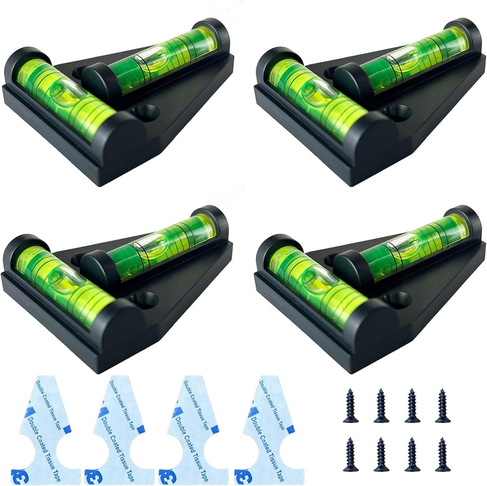 Stick-On Magnetic Bubble Level, Self-Adhesive T Type Leveler Indicator for RV Ca
