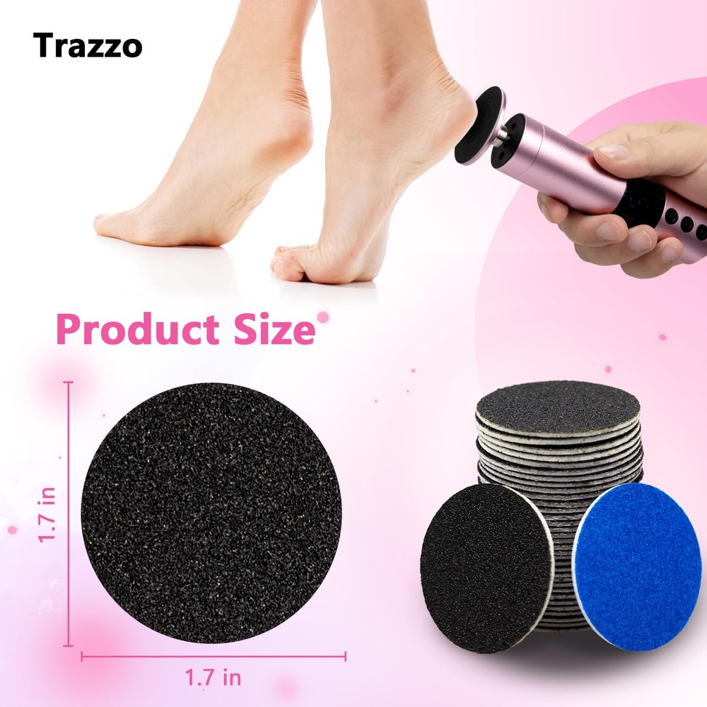 Trazzo Color-Coded Replacement Sanding Discs 1 Count (Pack of 60), Black+blue