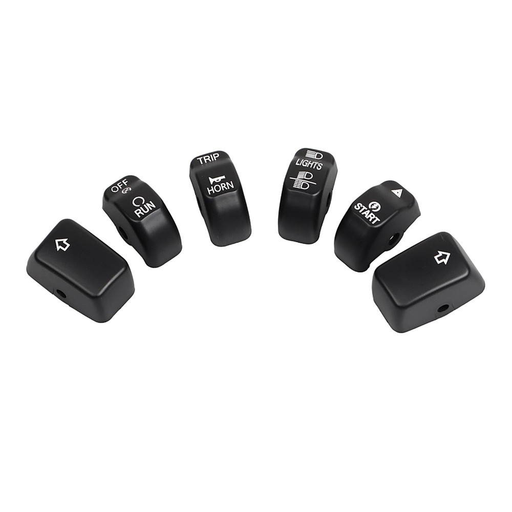 Black Hand Control Switch Housing Button Cap For Harley Softail Dyna Low Rider