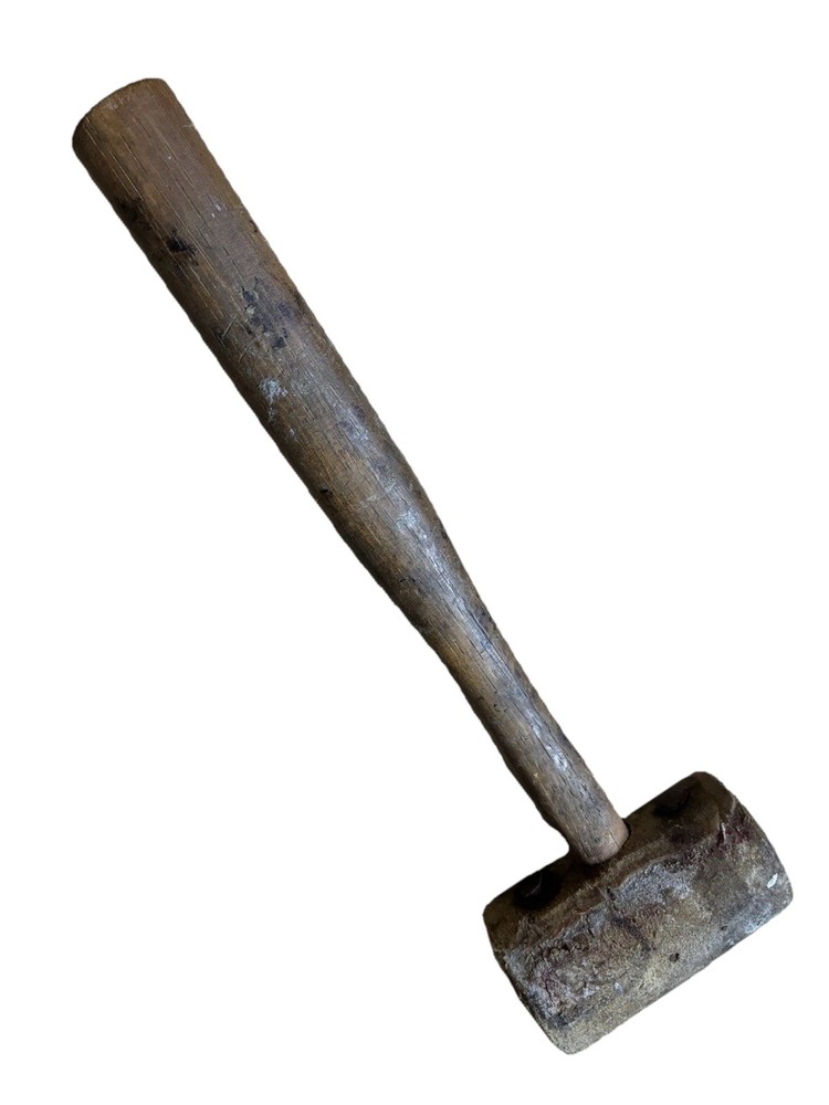 Vintage Rolled Rawhide Mallet Hammer Soft Hit Hammer Old Tool Leather Worker