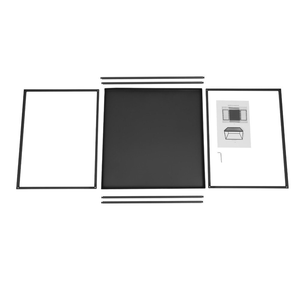 24" Square Table Metal Frame Table Portable Office Side End Table Camping Table