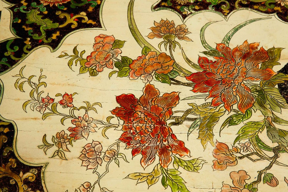 Hollywood Regency Painted Polychromed Low Coffee Table ca. 1940