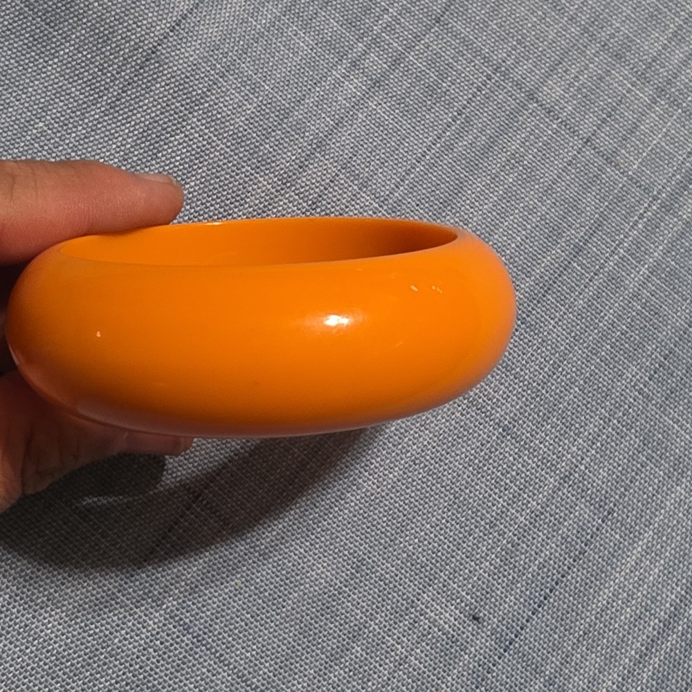 Bakelite Orange Bangle Bracelet 2.5" Inner Diameter Vintage