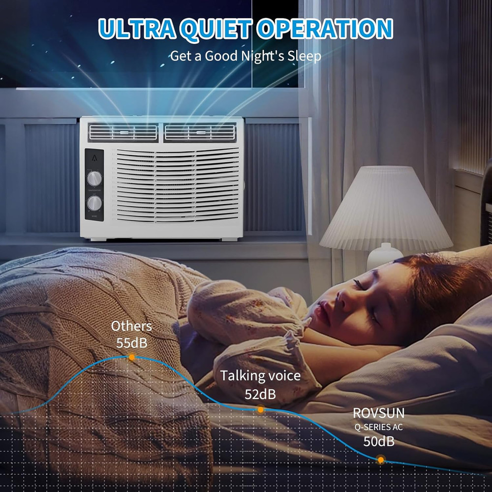 5000 BTU Window AC Unit - Quiet, Energy-Efficient Cooling with Remote Control