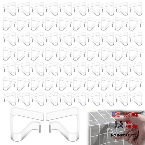 72pcs Large Transparent Tablecloth Clips, PVC Windproof Table Cover Holder