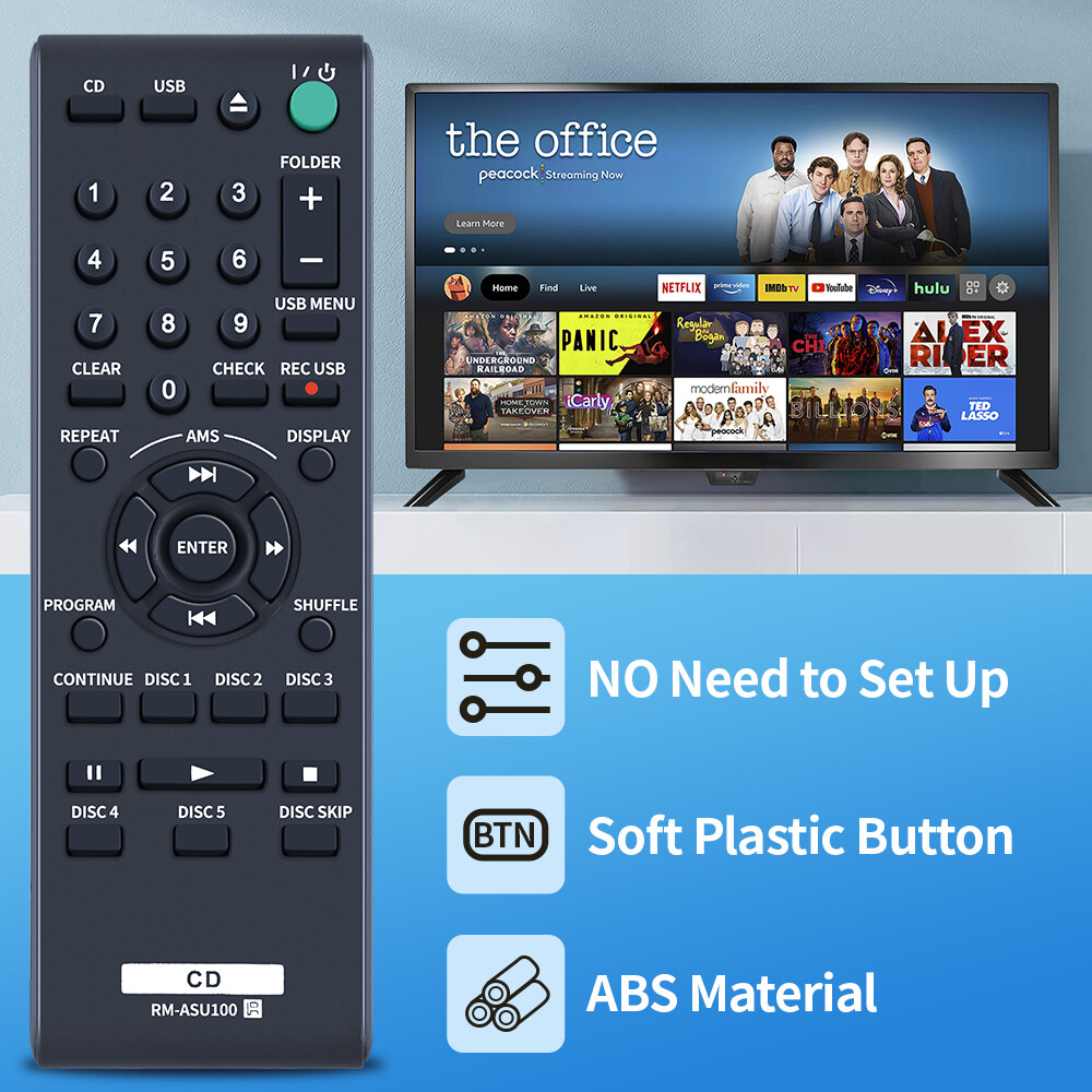 RM-ASU100 Replace Remote Control For Sony Compact Disc Player CDP-CE500 CDPCE500