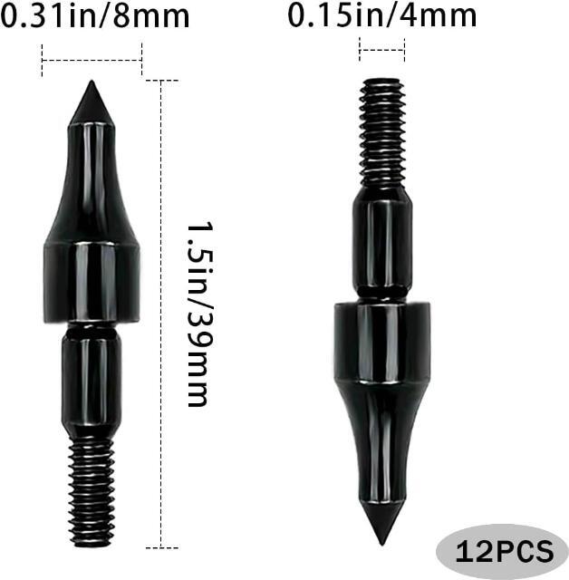 12pcs 100 Grain Field Points Target Practice Crossbow Arrow Points Arrow Tips