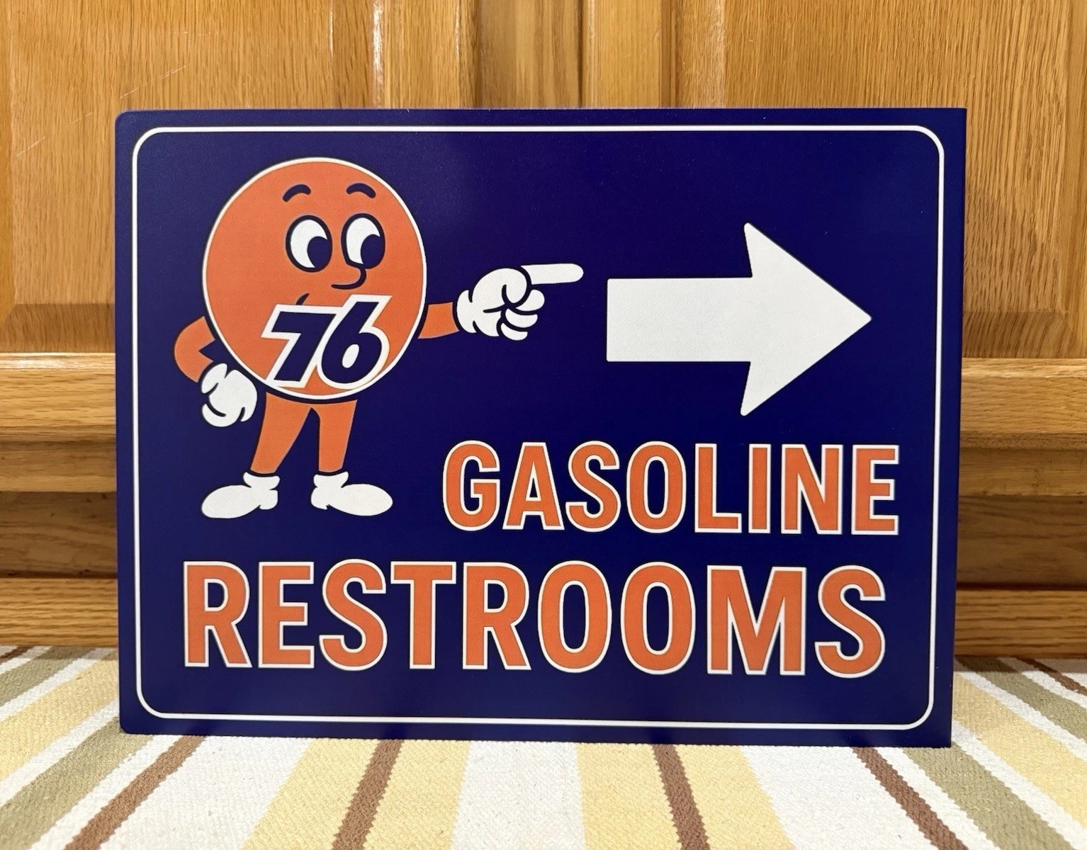 Union 76 Restroom Sign Gasoline Bathroom Gas Oil Vintage Style Wall Decor