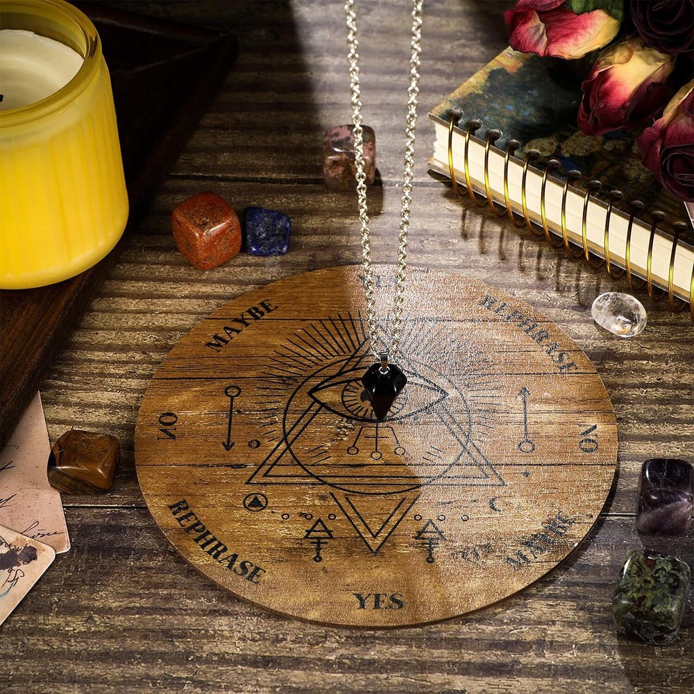 Tablero De Pendulo De Madera, Pendulo De Adivinacion, Suministros De Altar De...