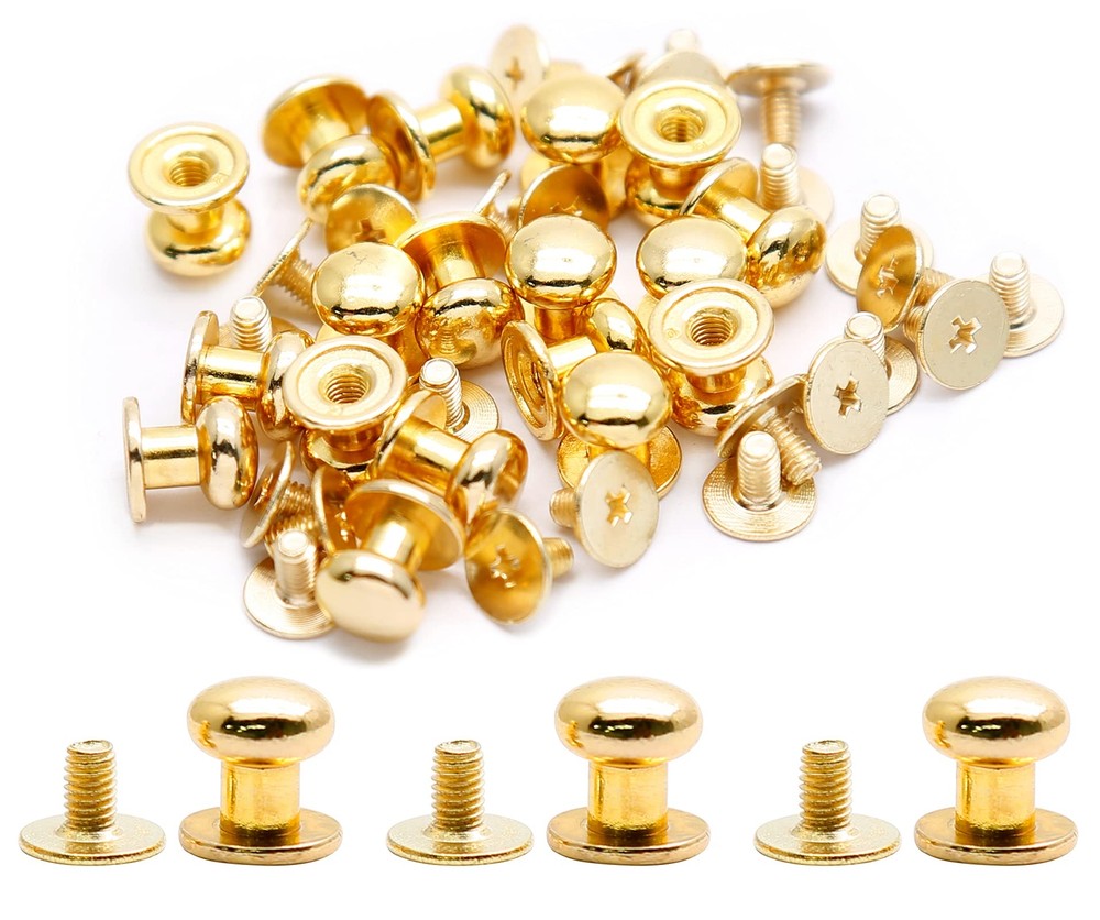 36 Sets Chicago Round Head Button Phillips Screw Stud Rivet for DIY Craft