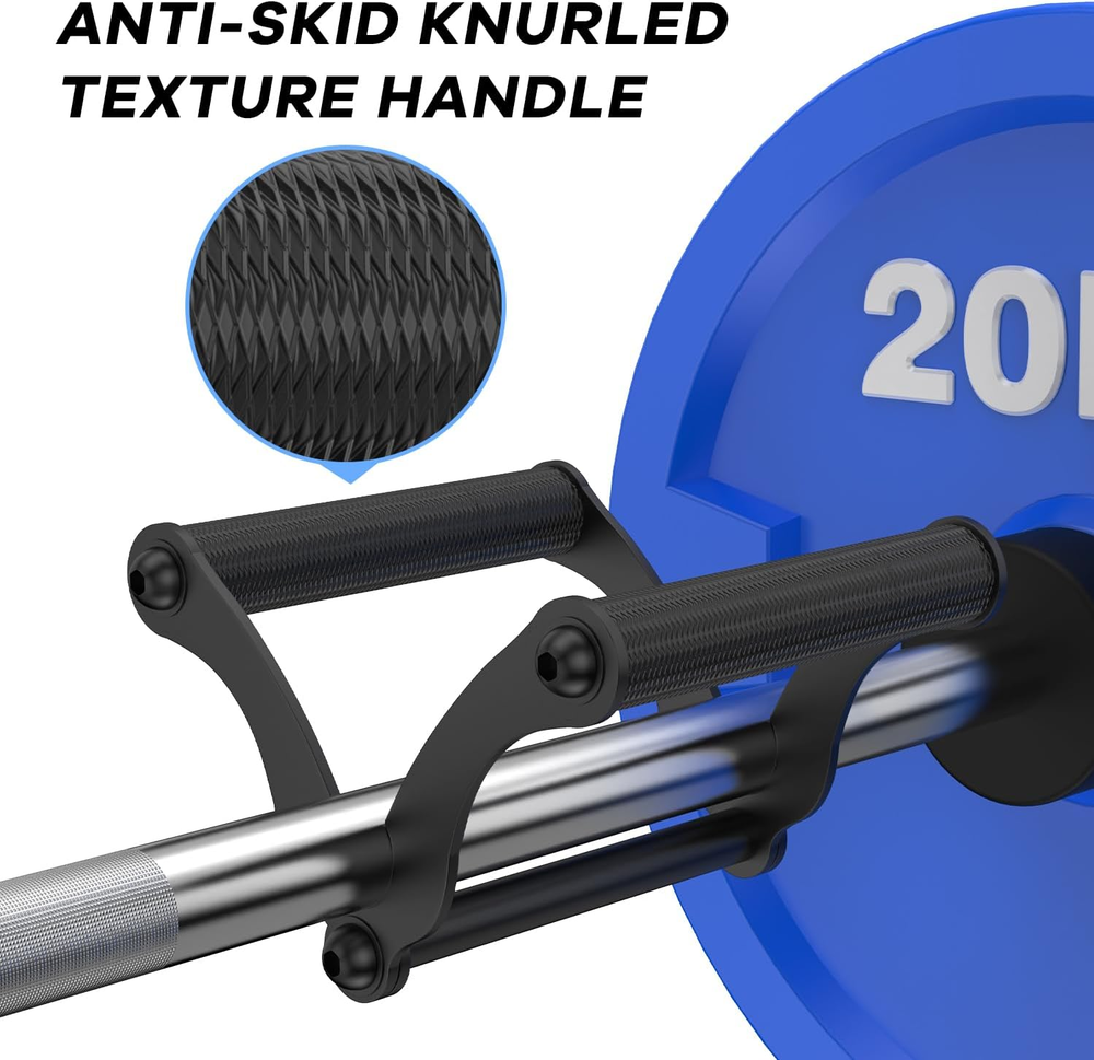 V Bar Landmine Handle Attachment, Solid Double D Row Handle with Non-Slip Grip