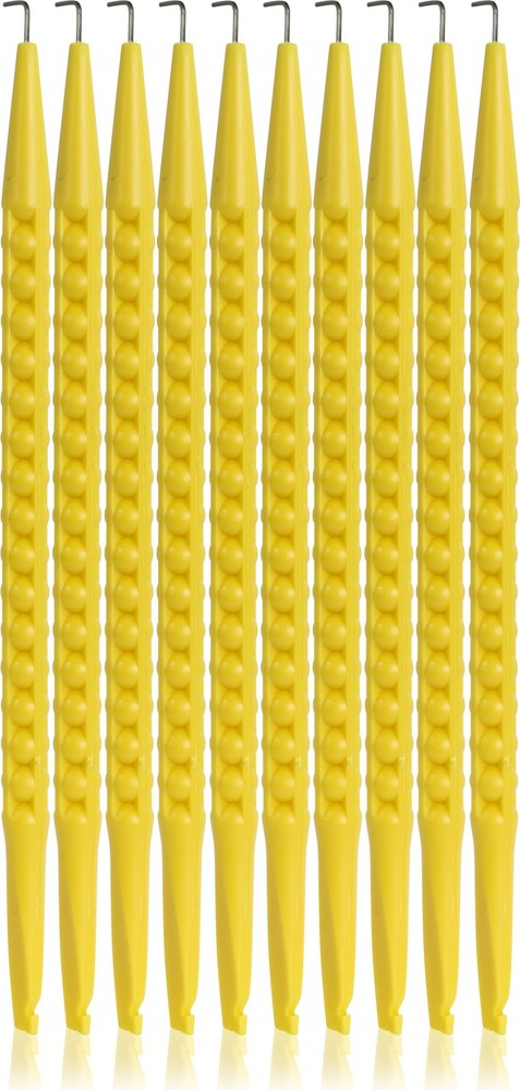 L Shaped Probe Pick Set Electrical Wire Hook Insulated Flat Head 10 Pack