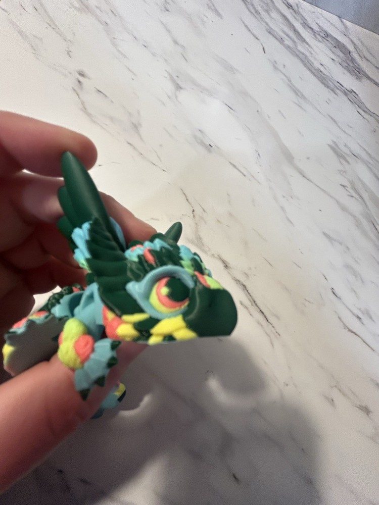 3d printed owl dragon green