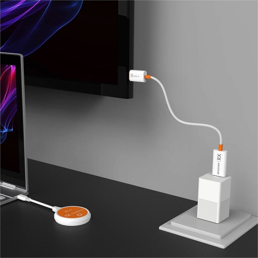 j5Create JVAW62 USB-C Wireless Display HDMI Extender White