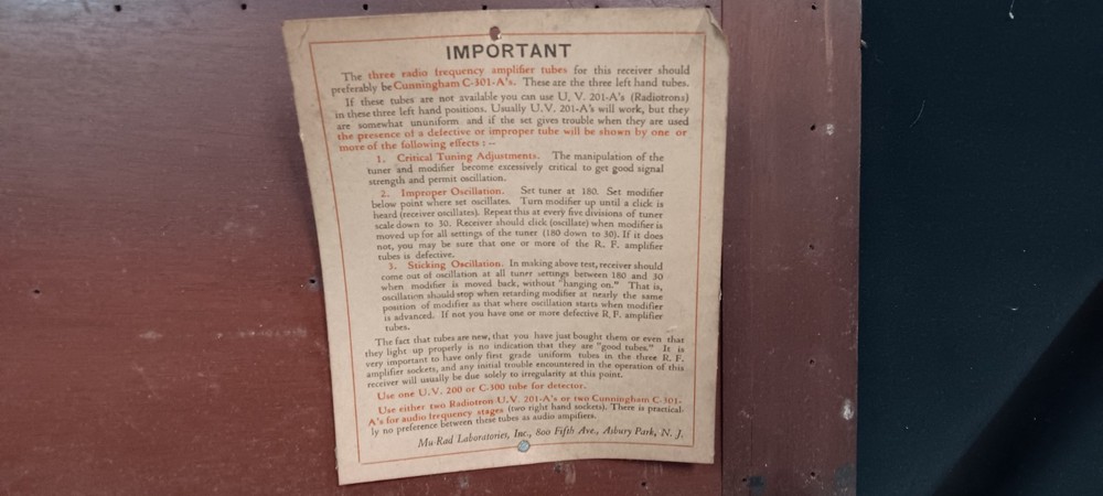 Vintage MU-RAD Broadcasting Receiver MA-15?