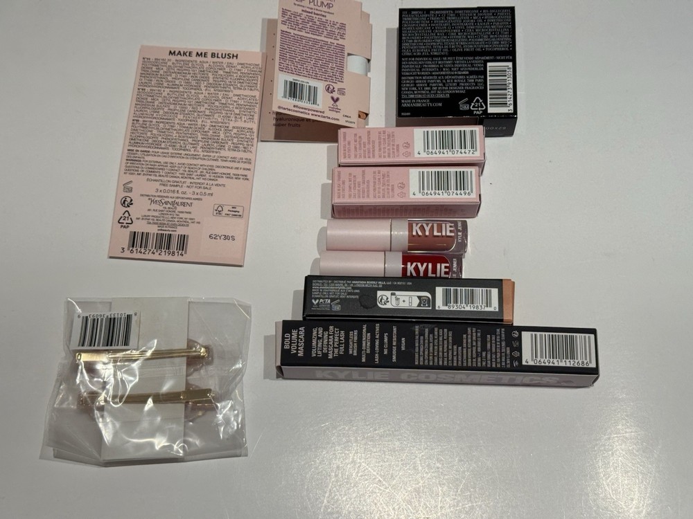 3 Kylie Cosmetics With Bag & Assorted Misc Sample Products