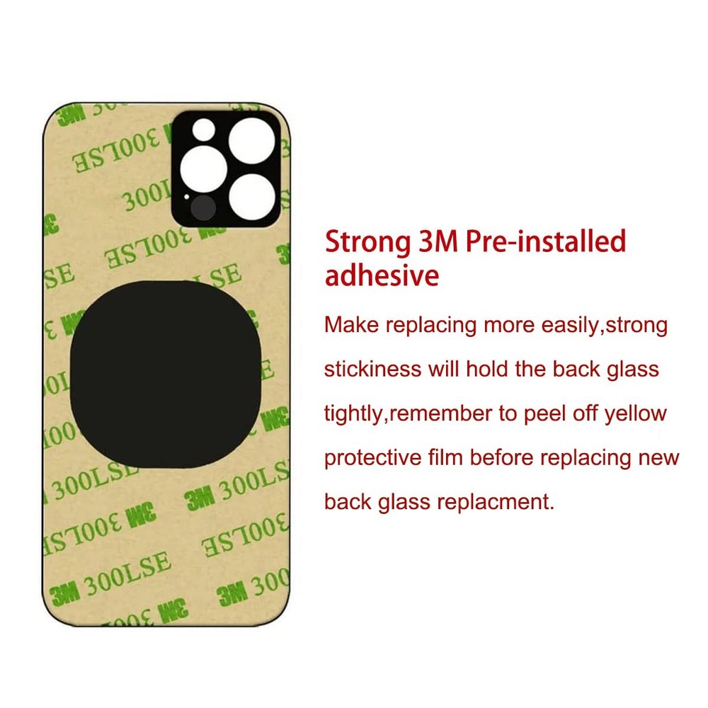 Perzework OEM Rear Back Glass Replacement for iPhone 14 Pro Max Deep Purple