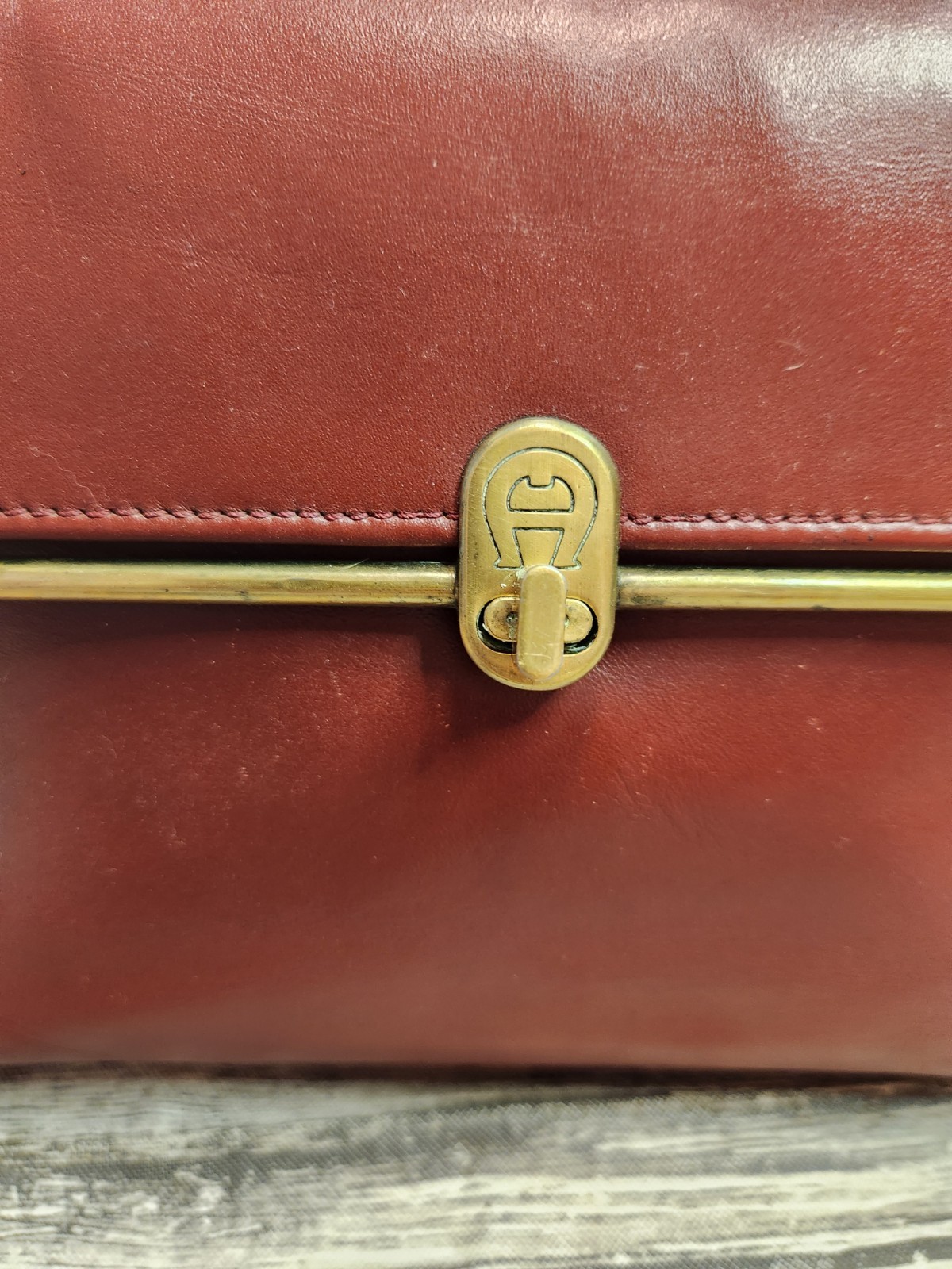 Vintage Etienne Aigner Handmade Oxblood Leather Purse 1980's