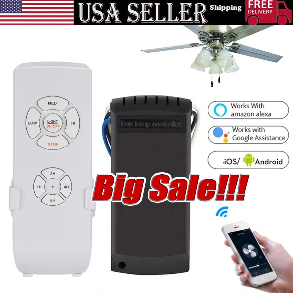 Universal Ceiling Fan Lamp Light Remote Control Receiver Kit Timing Wireless 15M