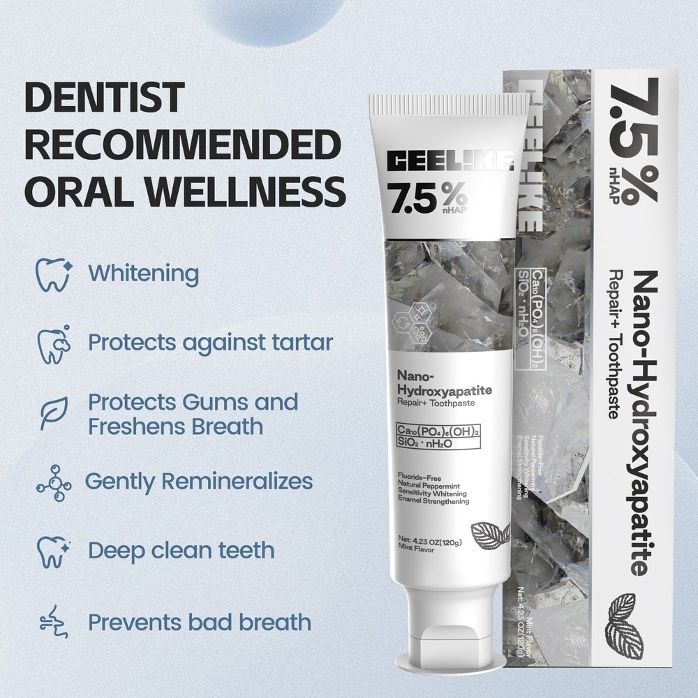 CEELIKE 7.5% Nano Hydroxyapatite Toothpaste - Sensitivity Relief & Remineralize