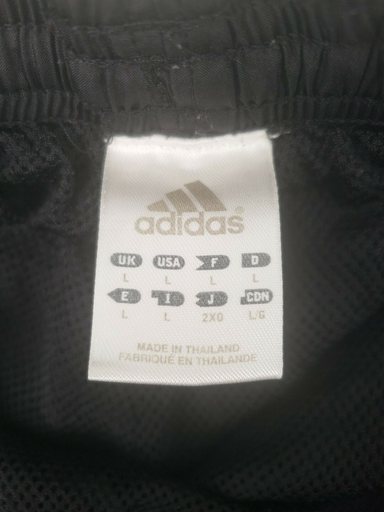 Adidas Climalite Large Track Pants Black White Stripe Ankle Zip Drawstring