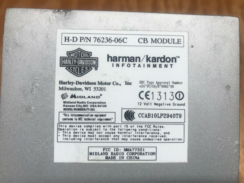 Harley Davidson Touring Harmon/Kardon CB Module 76236-06C