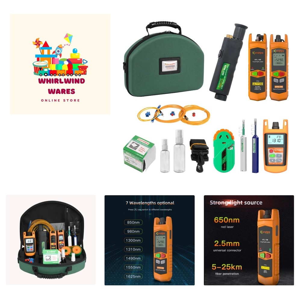 Compact Optical Fiber Loss Kit: Microscope, Power Meter & Cleaning Tools Inside