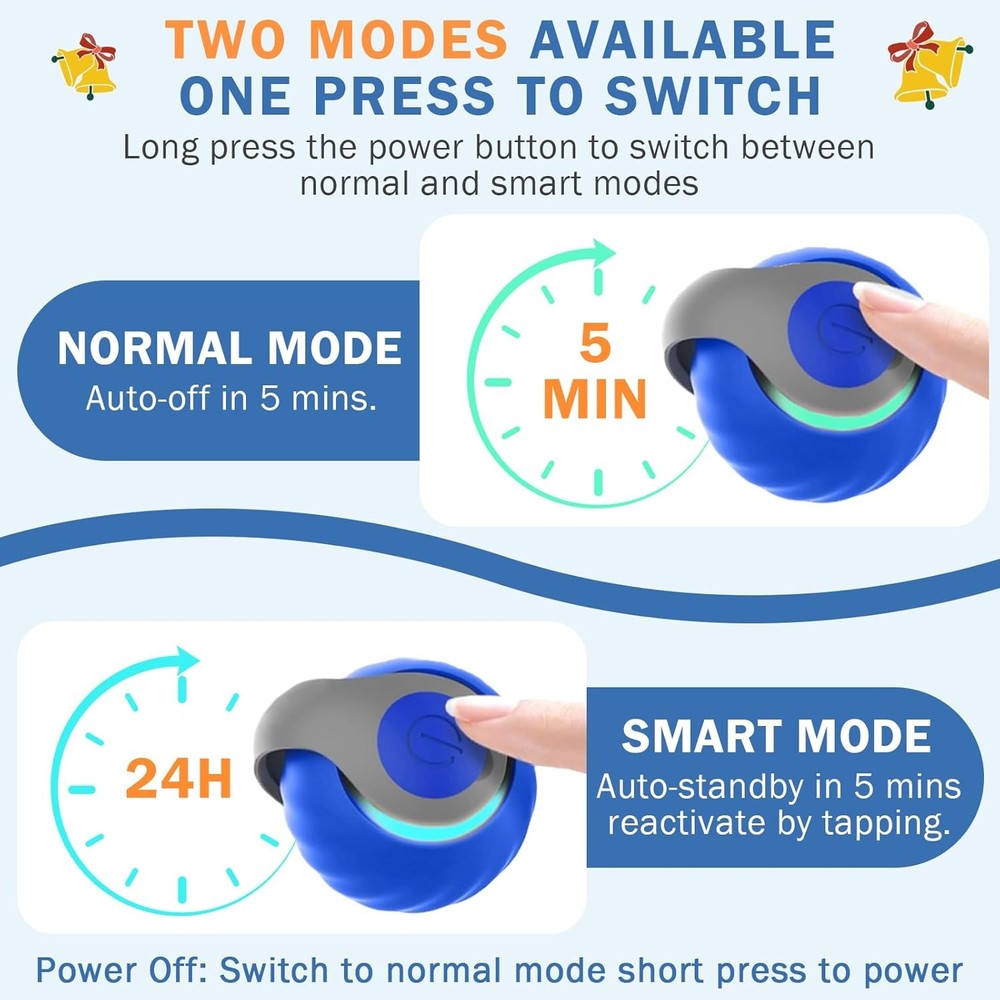 Smart Cat Toy Ball - Motion Activated Automatic Rolling Interactive Cat Toy for