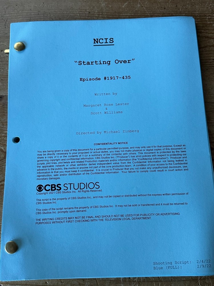 NCIS MARK HARMON TV SERIES SHOW SCRIPT EPISODE STARTING OVER