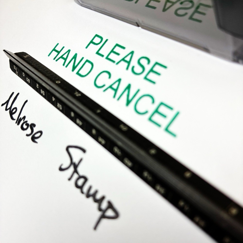 Please Hand Cancel Rubber Stamp Green Ink Self Inking Ideal 4913