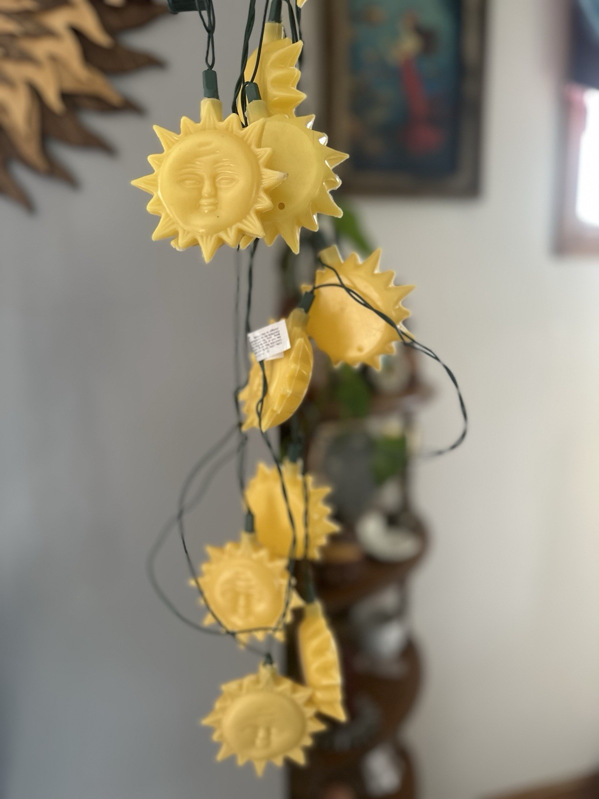 Rare 1994 Vintage Celestial Blow Mold Sun String Lights, As Is