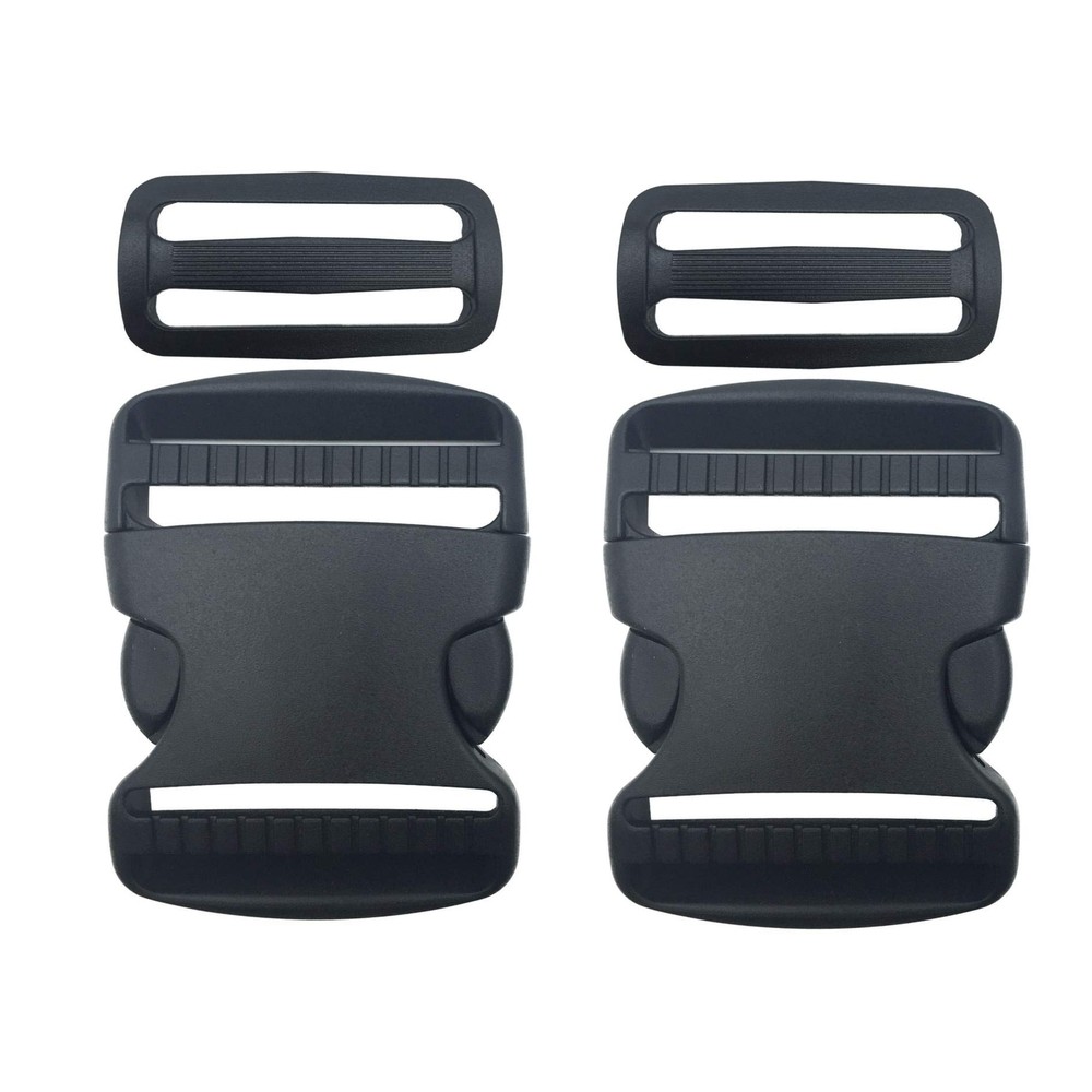 2 Inch Flat Dual Adjustable Plastic Quick Side Release Plastic Buckles 2 Set