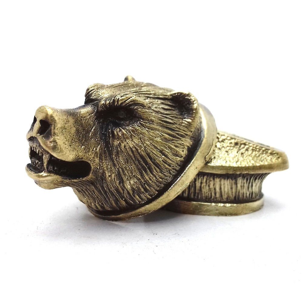 SET BEAR SOLID BRONZE FINGER GUARD BOLSTER & POMMEL CUSTOM KNIFE MAKING