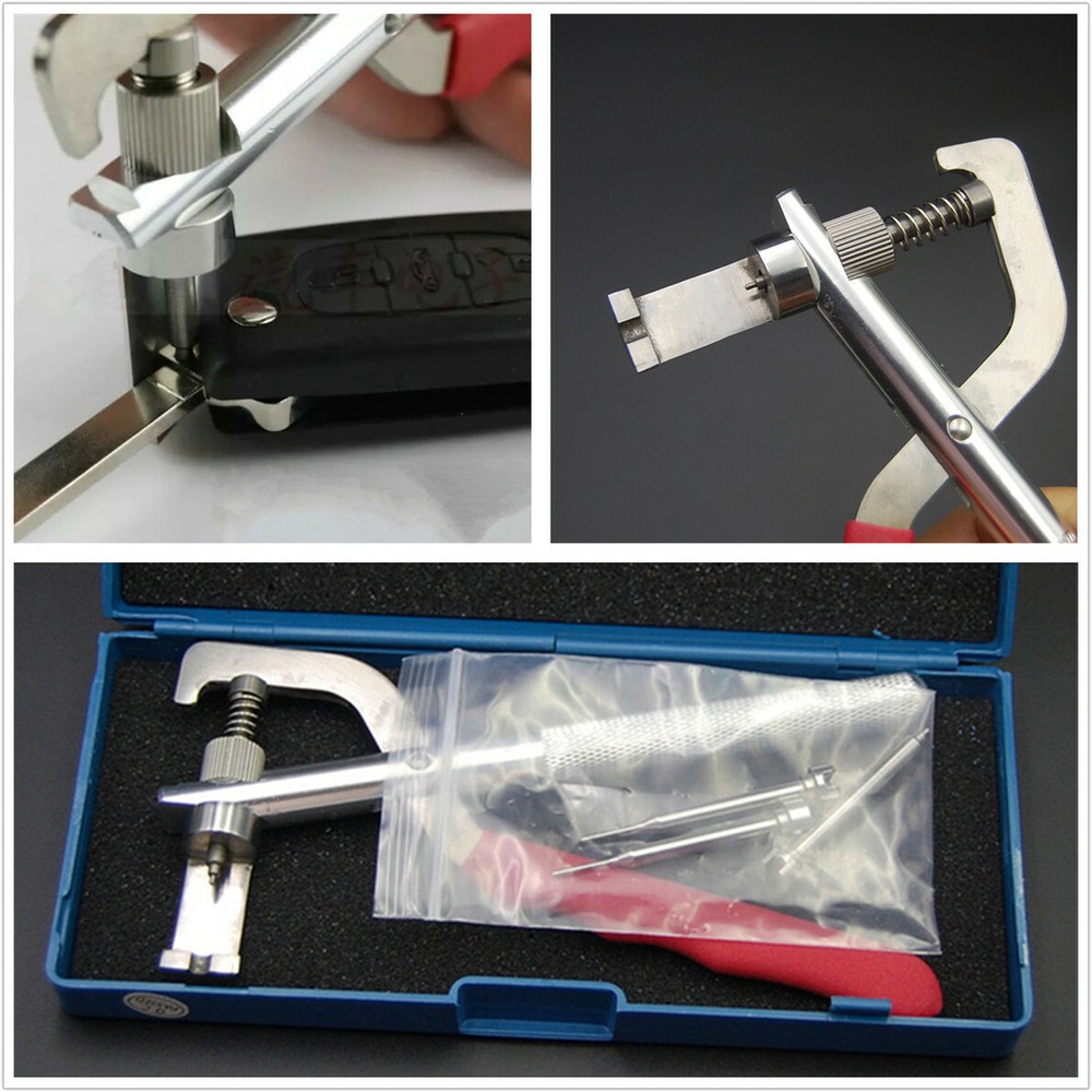 Car Key Blade Remote Pin Disassembling Plier Lock Tools Kit W/Box Accessories