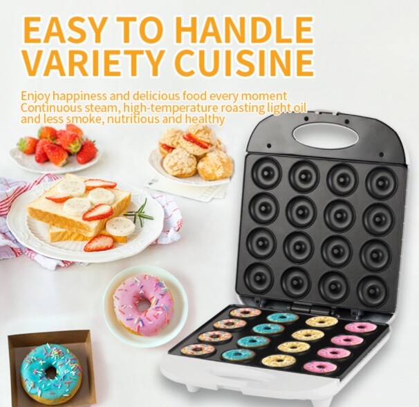 16 hole doughnut machine double-sided heating cake dessert Dim sum bread machine