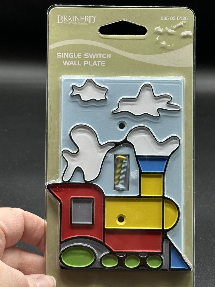 Train Locomotive & Clouds 3D Dimensional Single Toggle Switchplate Swtich Plate