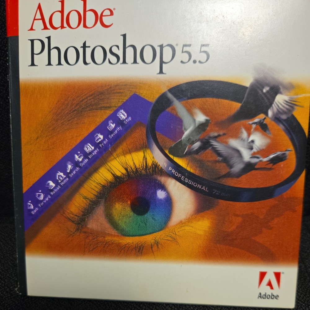 Adobe Photoshop 5.5 Windows Version 2 Disc Set w/ Training CD & Serial Number