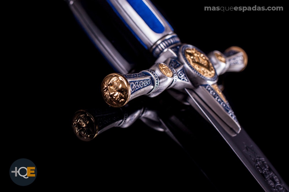 Blue enamelled silver Masonic Sword
