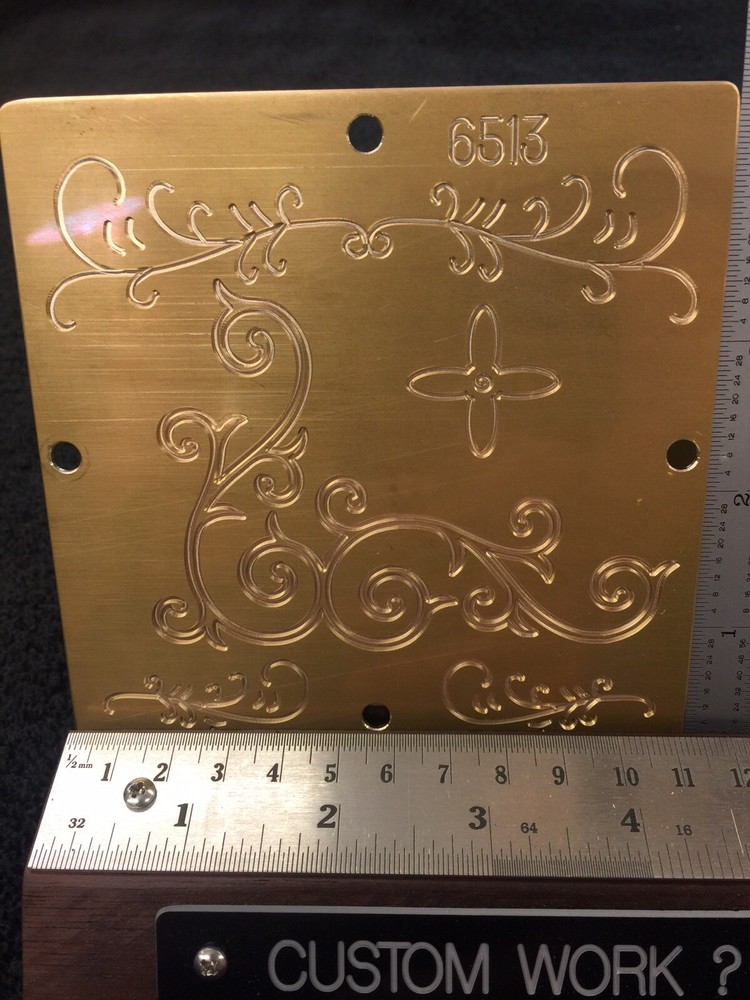 MULTI DIRECTION SCROLL WORK SOLID BRASS ENGRAVING PLATE FOR NEW HERMES FONT TRAY