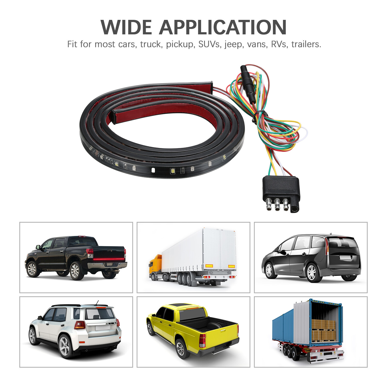 60" LED STRIP TAILGATE LIGHT BAR REVERSE BRAKE SIGNAL FOR CHEVY FORD DODGE TRUCK