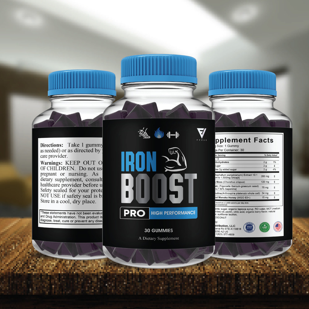 (3 Pack) Iron Boost Pro Performance Gummies, IronBoost Pro (3 Month Formula)