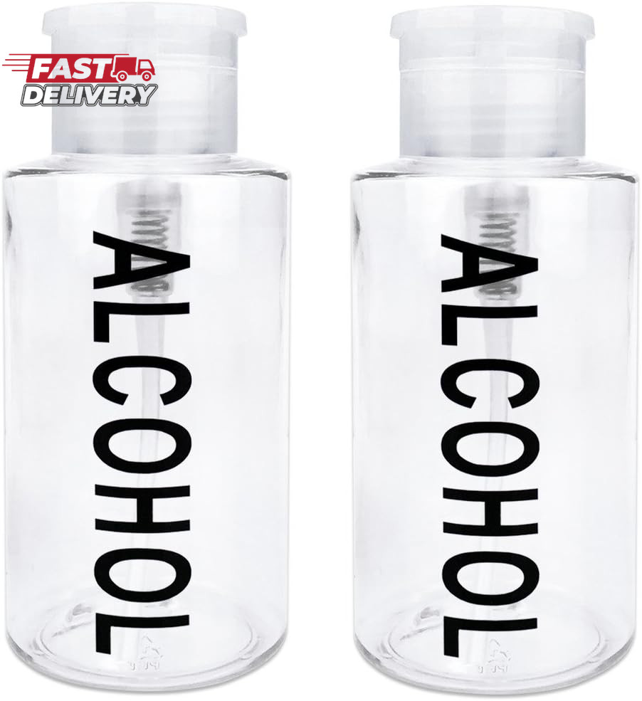 PANA 10Oz. (Quantity: 2 Pieces) Alcohol Labeled Liquid Push down Pump Dispenser
