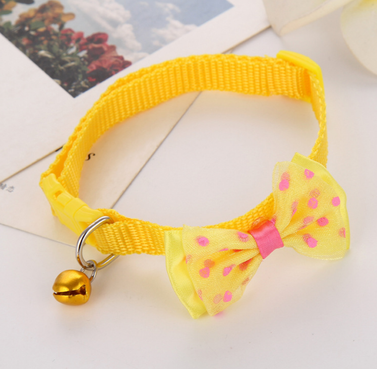 Nylon Cat Cute Collar with Bell bow tie for Cat Kitten puppy adjustable