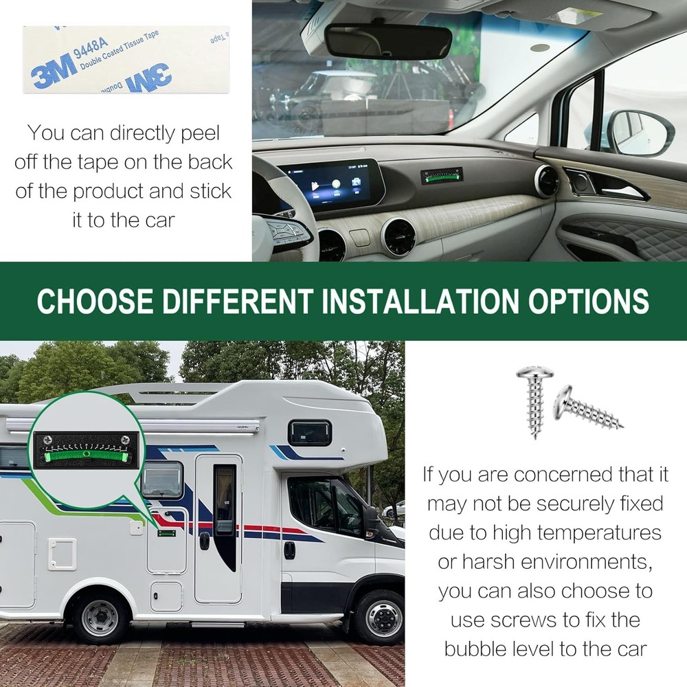 2-Pack RV Level Bubble, High Visibility Graduated Scale Leveling System for RV,