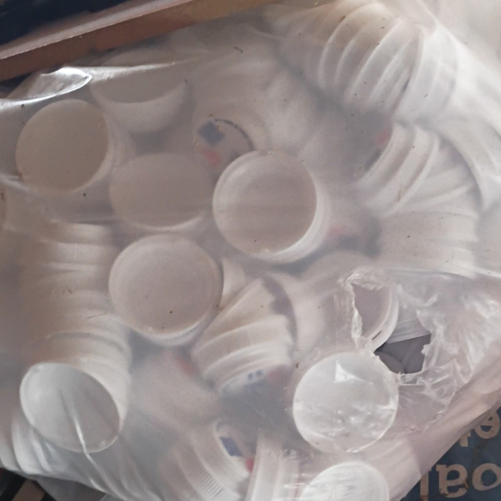 Orange Plastic Pill Bottles with White Caps, Empty, Bulk Lot 200 +