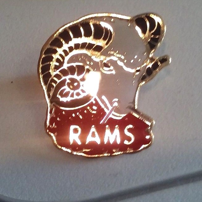 Rams school team mascot pin badge