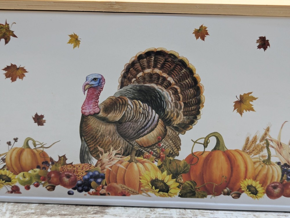 Thanksgiving Decor Tin Box Festive Container