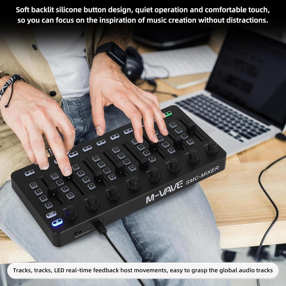 Compact Bluetooth Midi Controller for Music Creation
